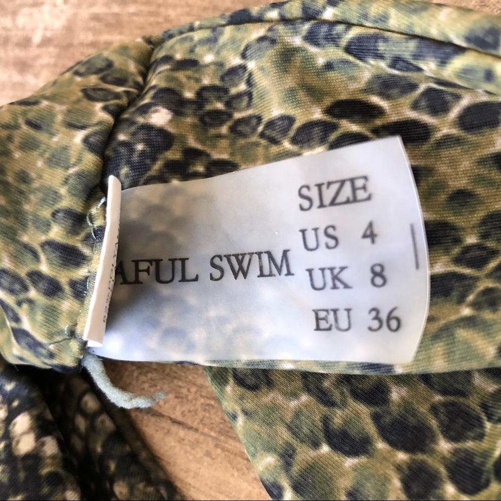 Zaful High Rise High Cut Green Python Bandeau Sna… - image 8